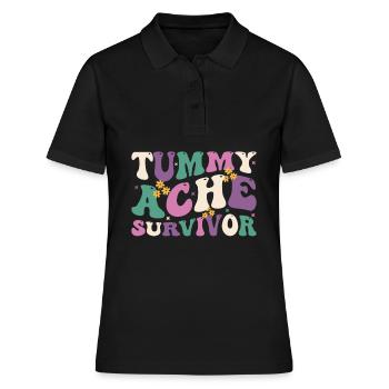 Bauchschmerzen Survivor Vintage - Frauen Polo Shirt - Schwarz - Vorne - Ailine (174cm)