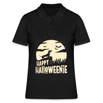 Lustiger Weiner Hund Moon Dackel Halloween Geschenk - Frauen Polo Shirt - Schwarz - Vorne - Ailine (174cm)