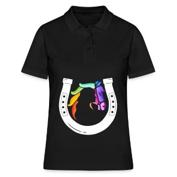 Fer à cheval à récepteur arc-en-ciel - Polo Femme - noir - Devant - Ailine (174cm)