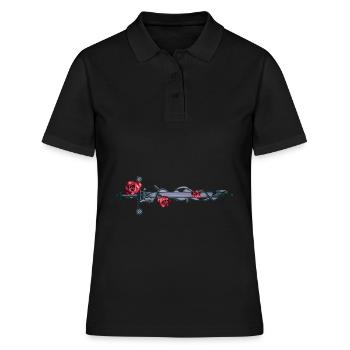 Mittelalter Schwertkunst - Frauen Polo Shirt - Schwarz - Vorne - Ailine (174cm)