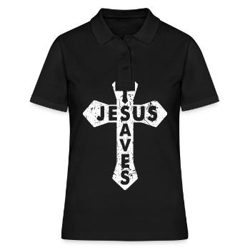 Jésus Christ - Polo Femme - noir - Devant - Ailine (174cm)