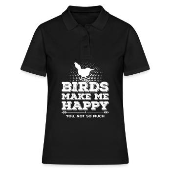 Vögel Vogel Spatz - Frauen Polo Shirt - Schwarz - Vorne - Ailine (174cm)