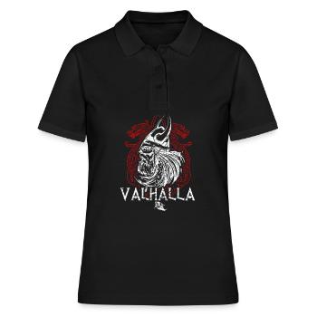 Guerrier viking moyen age - Polo Femme - noir - Devant - Ailine (174cm)