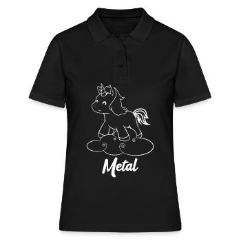 Licorne Métal - Licorne - Métal - Musique - Polo Femme - noir - Devant - Ailine (174cm)