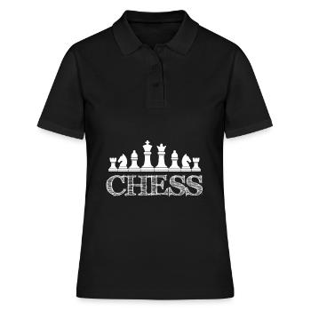 Schach - Chess - Figuren - Frauen Polo Shirt - Schwarz - Vorne - Ailine (174cm)