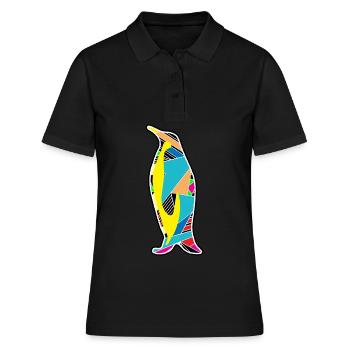 Pingouin géométrique - Polo Femme - noir - Devant - Ailine (174cm)