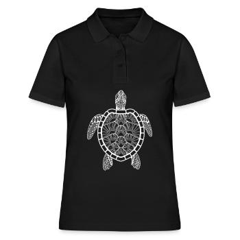 Schildkröte - Frauen Polo Shirt - Schwarz - Vorne - Ailine (174cm)