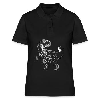 T-REX - Thyrannosaurus Rex Braun - Frauen Polo Shirt - Schwarz - Vorne - Ailine (174cm)