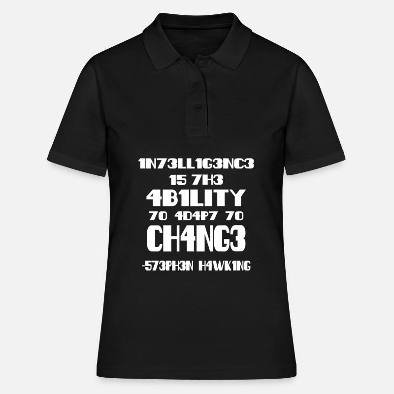 Intelligence - Stephen Hawking - Frauen Polo Shirt - Schwarz