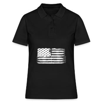 Drapeau américain - Polo Femme - noir - Devant - Ailine (174cm)