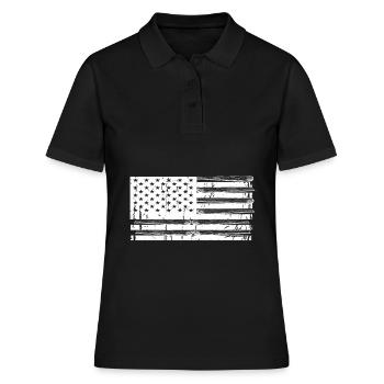 Drapeau américain de baseball - Polo Femme - noir - Devant - Ailine (174cm)