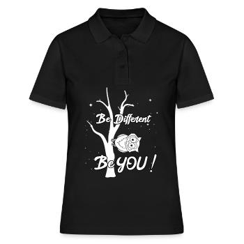 Soyez différent - soyez vous - Polo Femme - noir - Devant - Ailine (174cm)