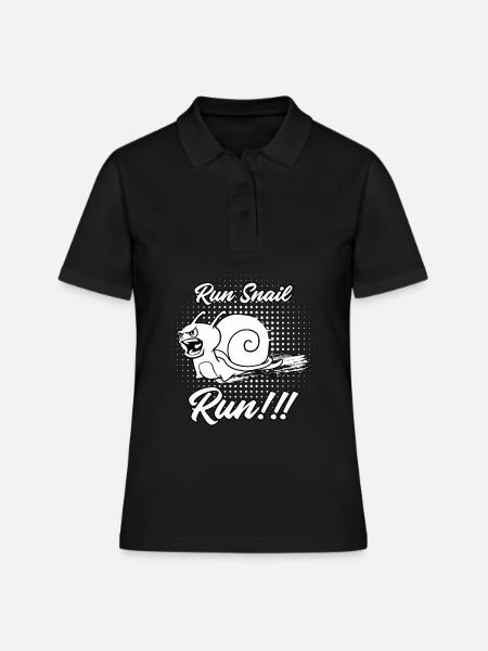 Run Snail Run - Frauen Polo Shirt - Schwarz