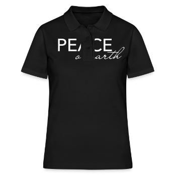 peace on earth, Frieden auf Erden - Frauen Polo Shirt - Schwarz - Vorne - Ailine (174cm)