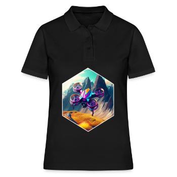 Drone Flying Quadcopter - Women's Polo Shirt - black - Front - Ailine (174cm)