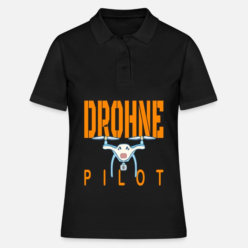 Idée cadeau pilotes de drones - Polo Femme - noir