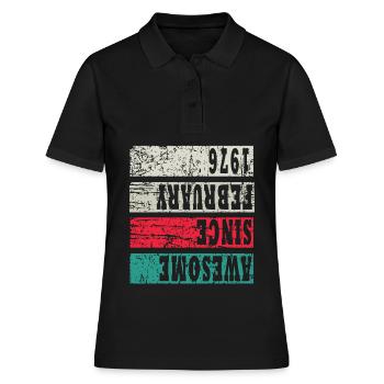 Fantastisch seit 1976 Geburtstag - Frauen Polo Shirt - Schwarz - Vorne - Ailine (174cm)