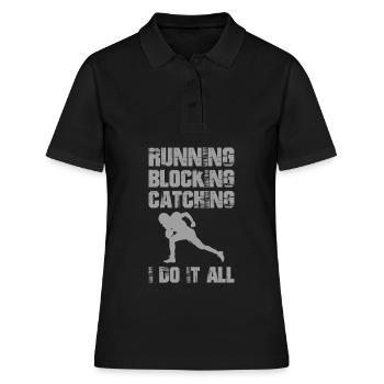 FULLBACK Football américain Drôles de dictons - Polo Femme - noir - Devant - Ailine (174cm)