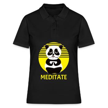 Panda Bear Méditation Méditation Méditation Spiritualité - Polo Femme - noir - Devant - Ailine (174cm)
