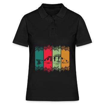 Zandern lustiges shirt für echte Zander Angler - Frauen Polo Shirt - Schwarz - Vorne - Ailine (174cm)