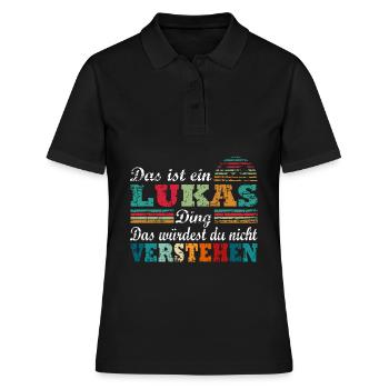 Name Lukas - Frauen Polo Shirt - Schwarz - Vorne - Ailine (174cm)
