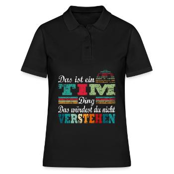 Name Tim - Frauen Polo Shirt - Schwarz - Vorne - Ailine (174cm)