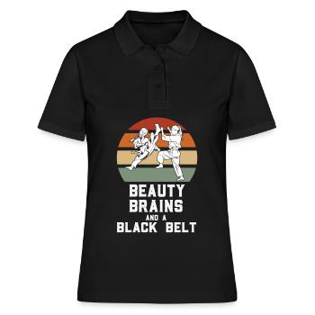 Combattant de judo - Polo Femme - noir - Devant - Ailine (174cm)