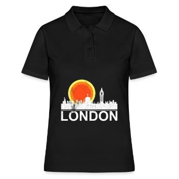 Londres Big Ben Skyline Coucher de soleil - Polo Femme - noir - Devant - Ailine (174cm)