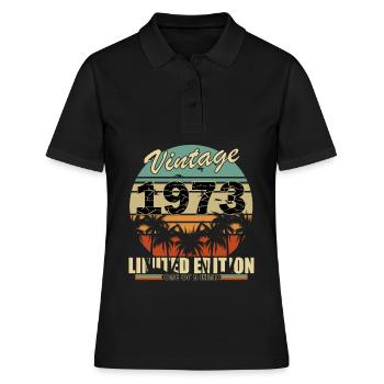 1973 Jubiläum 1973 Jahrgang 1973 Jahrgang 1973 - Frauen Polo Shirt - Schwarz - Vorne - Ailine (174cm)