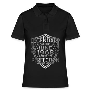 Juni 1968 Jahrestag Juni 1968 Juni - Frauen Polo Shirt - Schwarz - Vorne - Ailine (174cm)