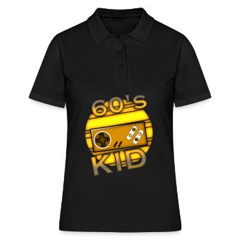 Kind der 60er Jahre - Frauen Polo Shirt - Schwarz - Vorne - Ailine (174cm)