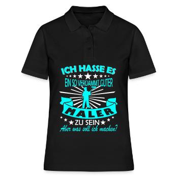Maler und Lackierer / Maler & Lackierer - Frauen Polo Shirt - Schwarz - Vorne - Ailine (174cm)