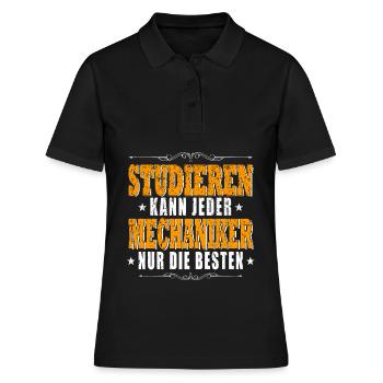 Studieren kann Jeder Mechaniker - Frauen Polo Shirt - Schwarz - Vorne - Ailine (174cm)