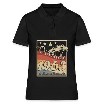 Né en 1963 dans un style rétro - Polo Femme - noir - Devant - Ailine (174cm)