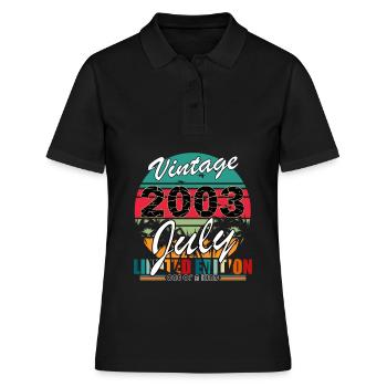 Juli 2003 Juli Geburtstagsgeschenk Juli 2003 - Frauen Polo Shirt - Schwarz - Vorne - Ailine (174cm)