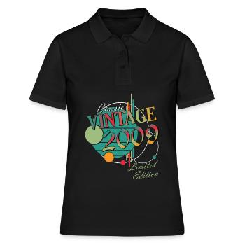 Vintage 2009 - Born In June 2009 - Women's Polo Shirt - black - Front - Ailine (174cm)