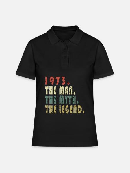 50th Birthday Man Original Vintage 1973 - Women's Polo Shirt - black