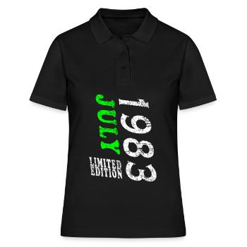 Juli 1983 Juli Geburtstagsgeschenk Juli 1983 - Frauen Polo Shirt - Schwarz - Vorne - Ailine (174cm)
