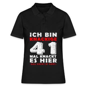 41. Geburtstag Mann Jahrgang 41 Jahre alt Spruch - Frauen Polo Shirt - Schwarz - Vorne - Ailine (174cm)
