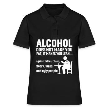 L’alcool ne fait pas grossir - Polo Femme - noir - Devant - Ailine (174cm)