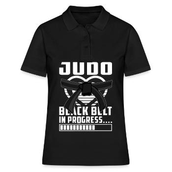 Ceinture noire de judo en cours - Polo Femme - noir - Devant - Ailine (174cm)