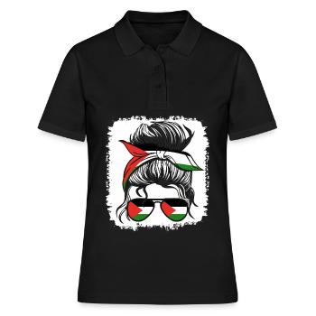 Palestine Drapeau Palestinien Filles Palestiniennes - Polo Femme - noir - Devant - Ailine (174cm)