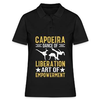 Capoeira, danse de libération, art de l’émancipation - Polo Femme - noir - Devant - Ailine (174cm)