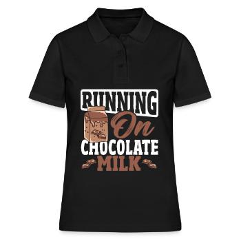 Double Choc Cacao Boisson Lait Chocolat Lait - Polo Femme - noir - Devant - Ailine (174cm)