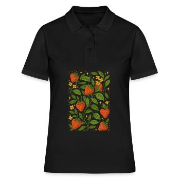 Fraise Amour Été - Polo Femme - noir - Devant - Ailine (174cm)