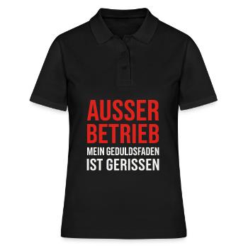 Ausser Betrieb - Geduldsfaden - Frauen Polo Shirt - Schwarz - Vorne - Ailine (174cm)