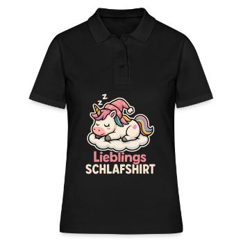 Chemise de nuit préférée – Unicorn Pyjama Design - Polo Femme - noir - Devant - Ailine (174cm)