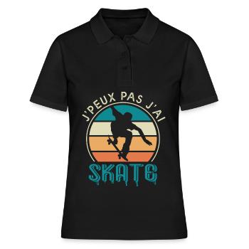 Ich kann nicht, ich habe geschenk-geschenk-skateboard - Frauen Polo Shirt - Schwarz - Vorne - Ailine (174cm)