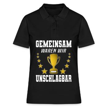 Pokal Abschiedsgeschenk für Kollegen Beschriftbar - Frauen Polo Shirt - Schwarz - Vorne - Ailine (174cm)