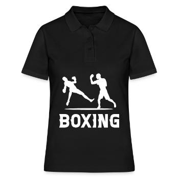 Boxen - Frauen Polo Shirt - Schwarz - Vorne - Ailine (174cm)